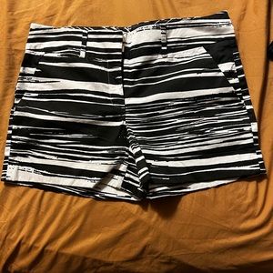 New York & Co. Black/white striped shorts.